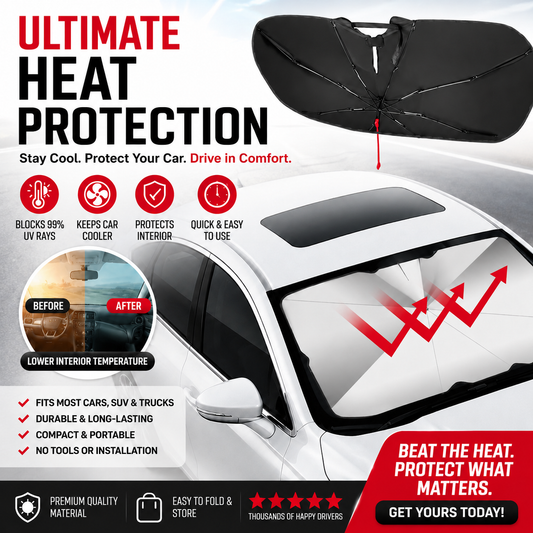 Ultimate Heat Protection™ Foldable Car Windshield Sunshade | Blocks 99% UV Rays
