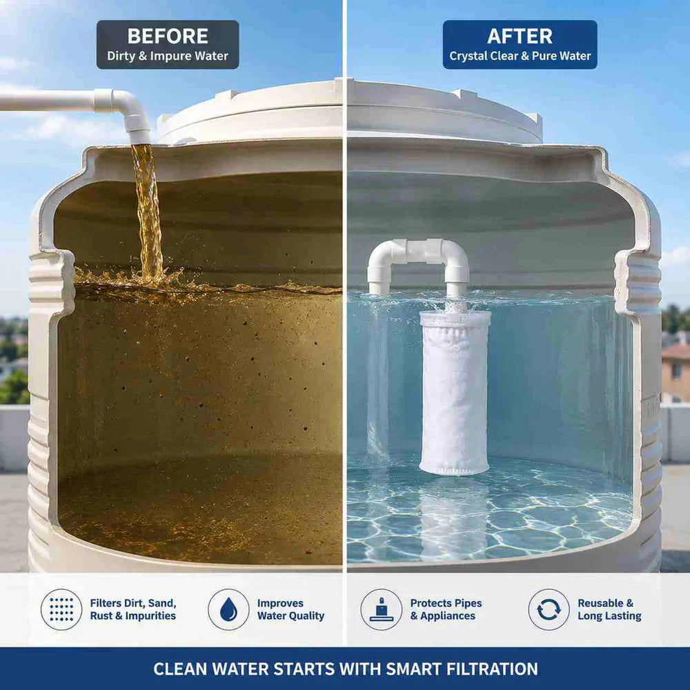 Premium Reusable Water Tank Filter Bag | Universal Mesh Leaf & Debris Catcher | Keeps Water Tanks Clean & Safe